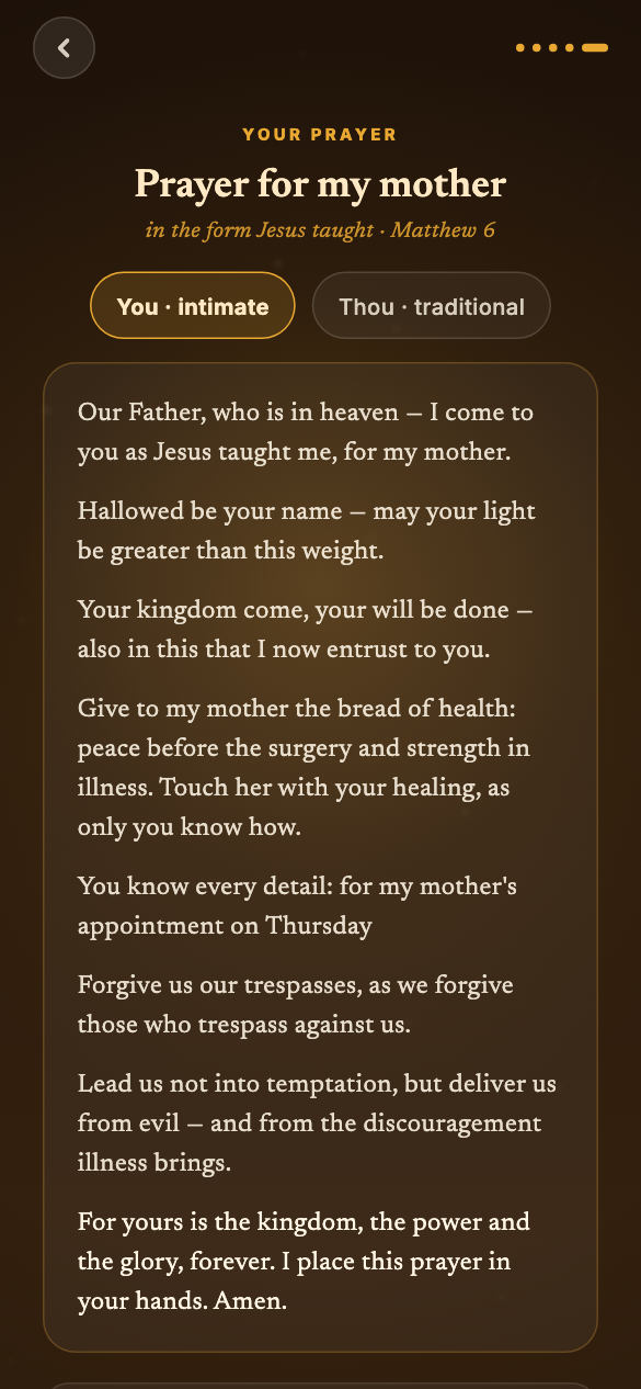 My Prayer — your personal prayer, in the form Jesus taught